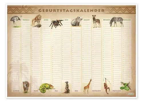 Calendario de cumpleaños con animales (alemán) de Nadine Conrad