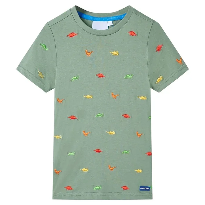 Camiseta de manga corta infantil caqui 116 (2)