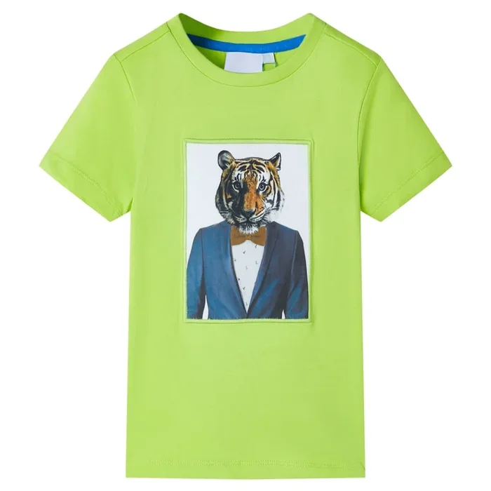 Camiseta de manga corta infantil color lima 140