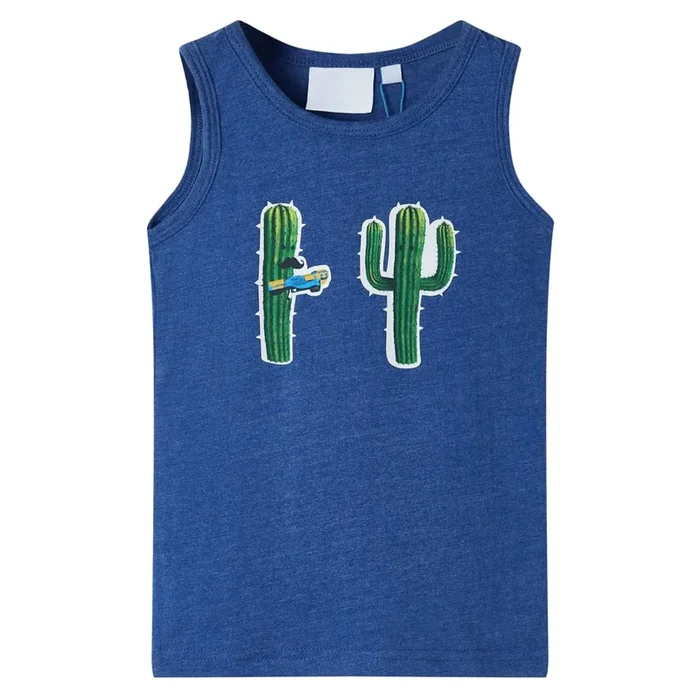 Camiseta de tirantes infantil azul oscuro melange 140