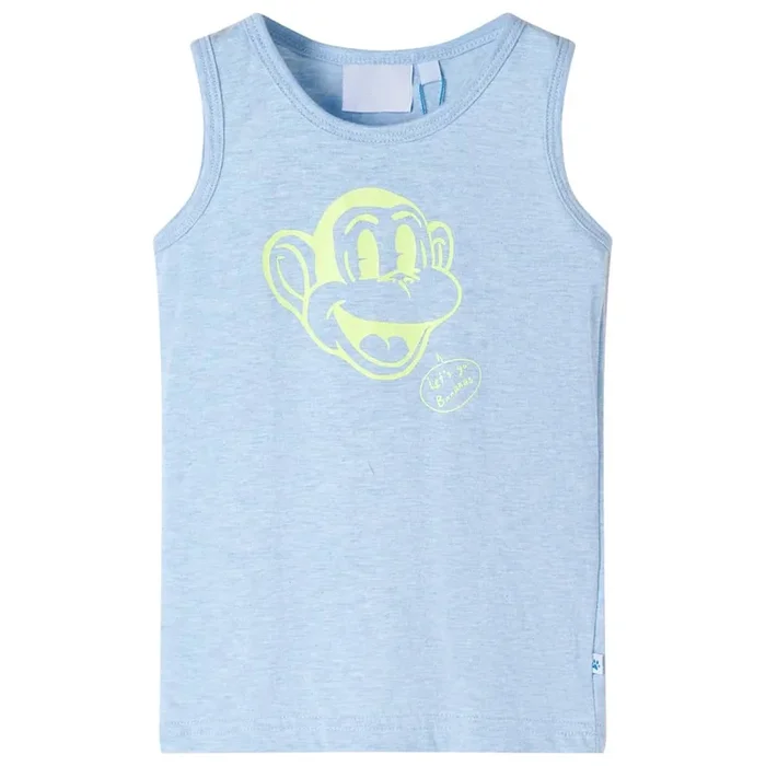Camiseta de tirantes infantil azul suave mélange 116