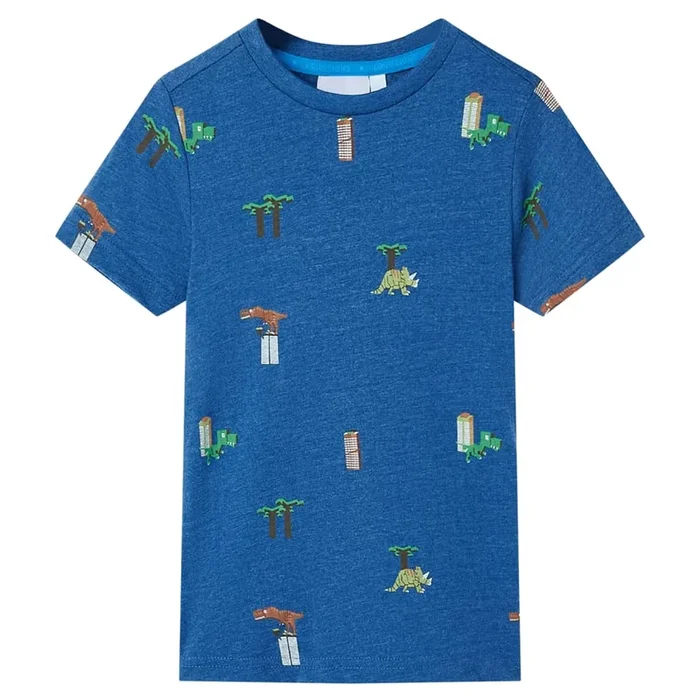 Camiseta infantil azul oscuro mélange 92 (3)