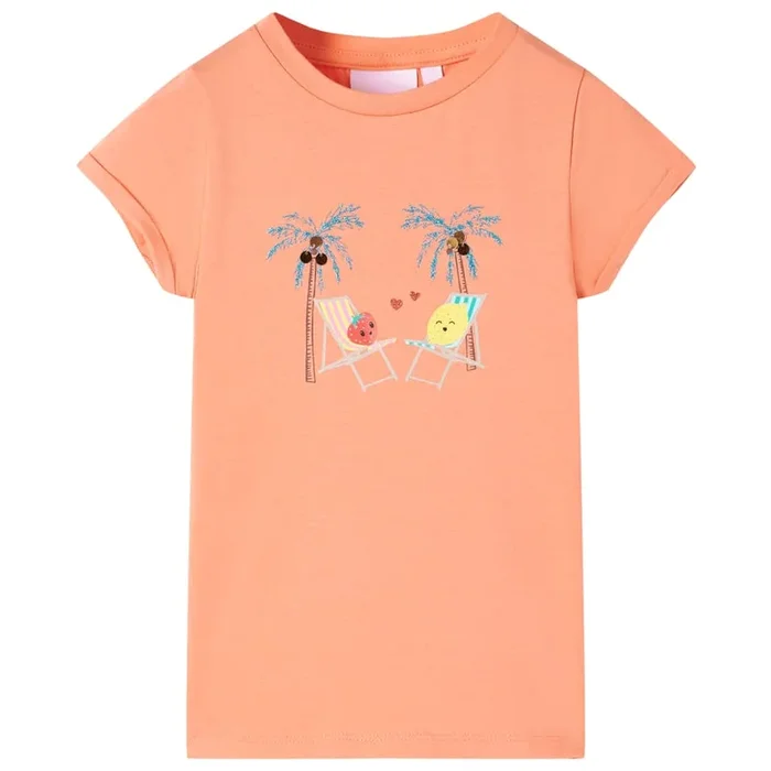 Camiseta infantil color melocotón 140 (2)