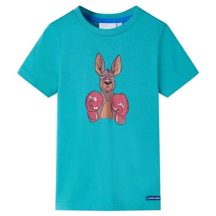 Camiseta infantil de manga corta color verde menta oscuro 116 (2)