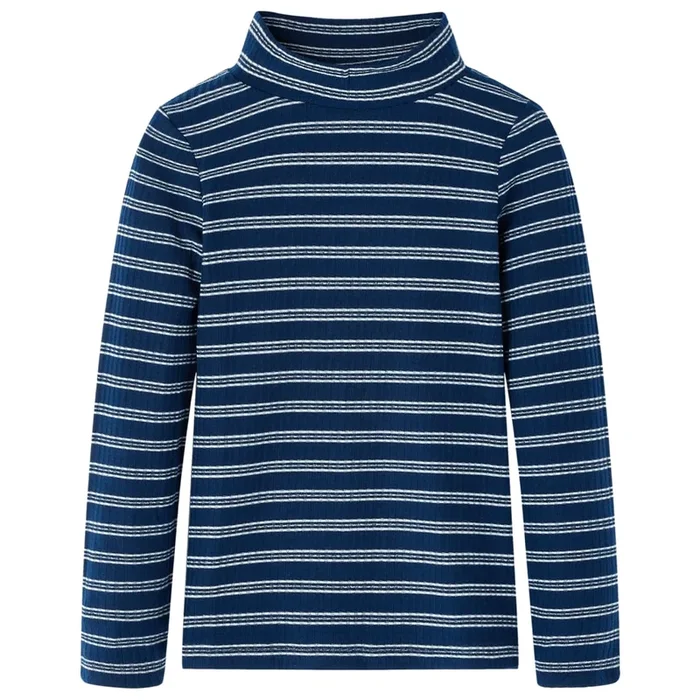 Camiseta infantil de manga larga azul marino 128 (3)