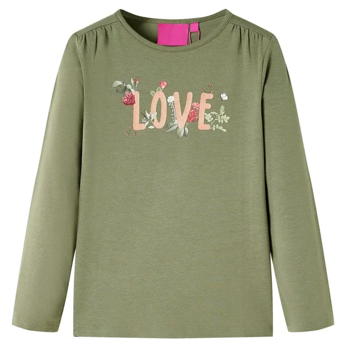 Camiseta infantil de manga larga caqui 116 (6)