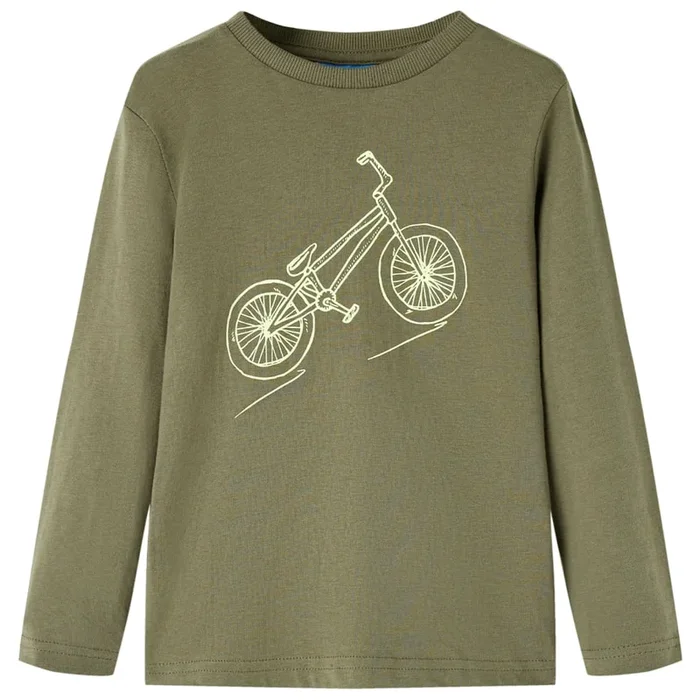 Camiseta infantil de manga larga caqui 92 (5)