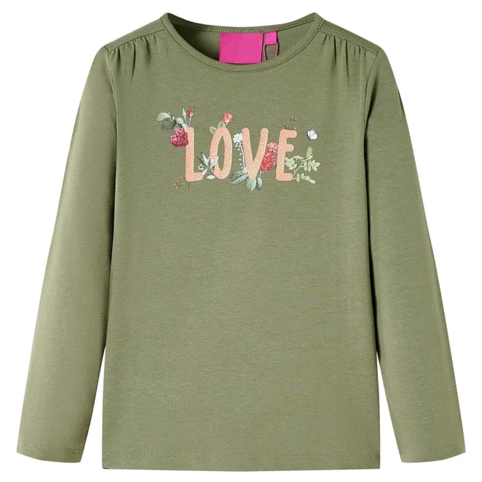 Camiseta infantil de manga larga caqui 92 (6)