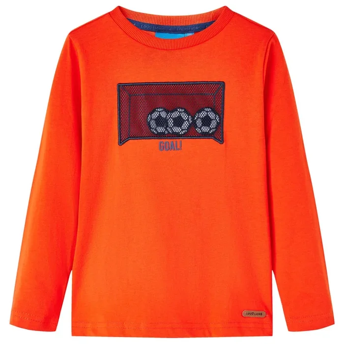 Camiseta infantil de manga larga naranja brillante 116 (2)