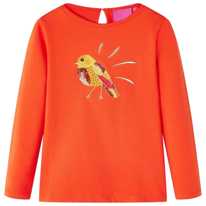 Camiseta infantil de manga larga naranja oscuro 92 (3)