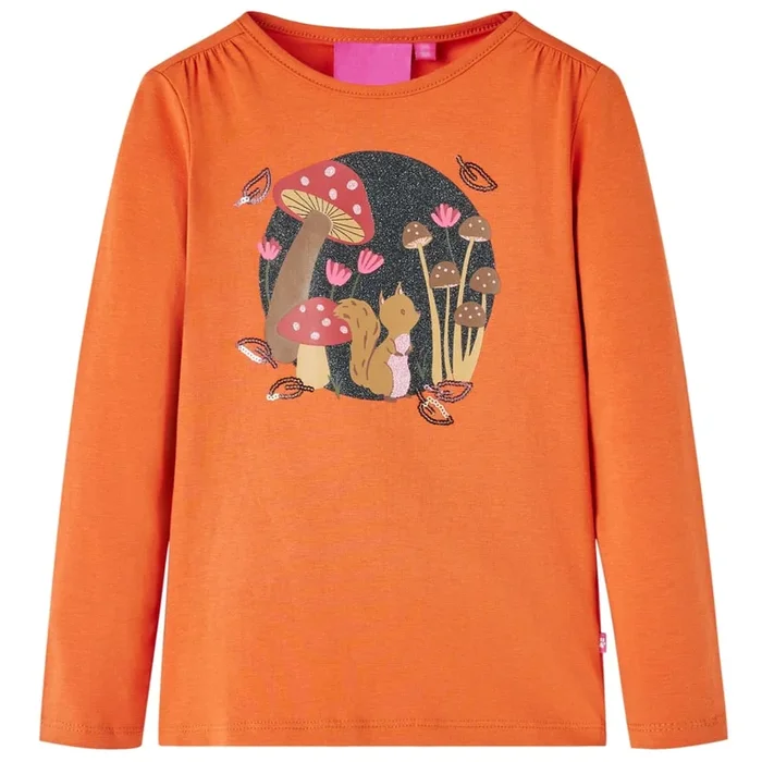 Camiseta infantil de manga larga naranja tostado 92 (5)