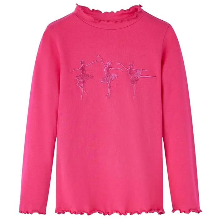 Camiseta infantil de manga larga rosa brillante 92 (6)