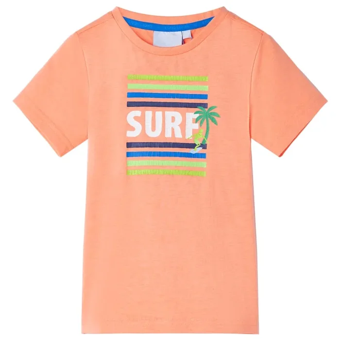 Camiseta infantil naranja neón 104 (2)