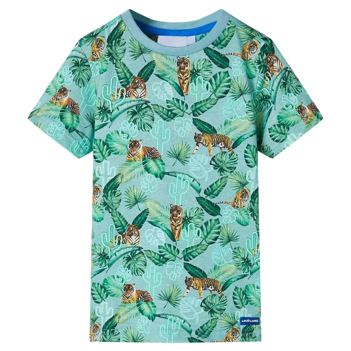 Camiseta infantil verde claro mélange 92