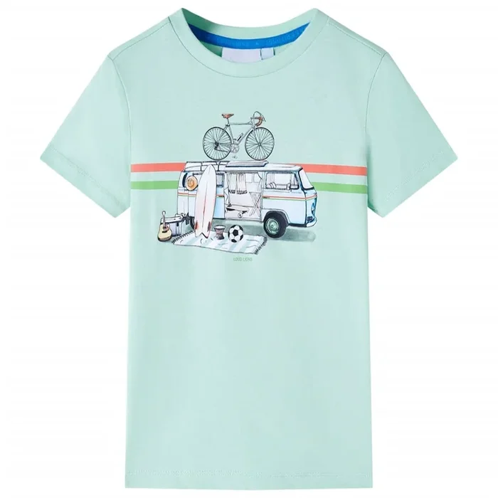 Camiseta infantil verde menta claro 140