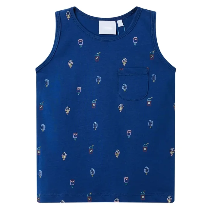 Camiseta sin mangas infantil azul oscuro 104