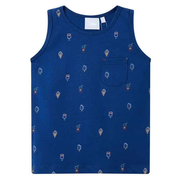Camiseta sin mangas infantil azul oscuro 128