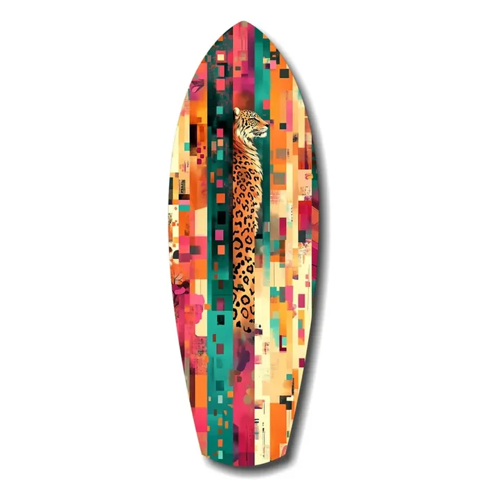 Camouflaged Tiger Glass Wall Art – 12 » X 35 «