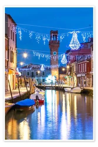 Canal in Murano at Christmas, Venice de Matteo Colombo