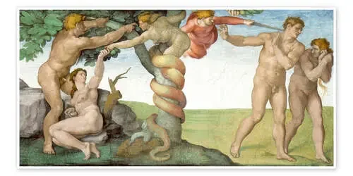 Capilla Sixtina Caída del Hombre, pecado original y expulsión del Paraíso de Michelangelo Master Collection