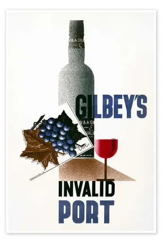Cartel publicitario del vino de Invalid Port de Gilbey (1933) Granger Collection