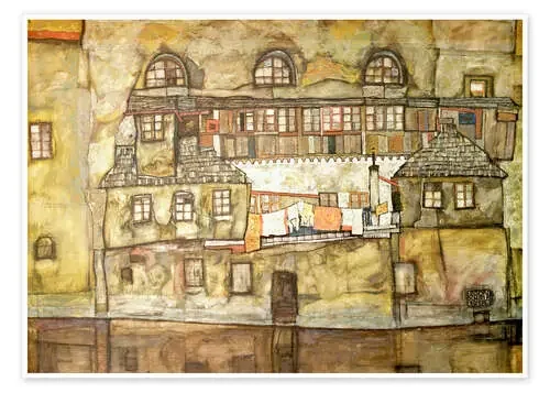 Casas en el río de Egon Schiele Master Collection