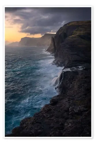 Cascada Bøsdalafossur en las Islas Feroe de Jos Pannekoek