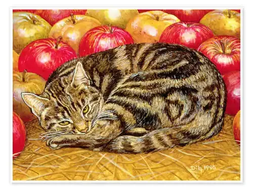 Cat and Apples de Ditz Bridgeman Images