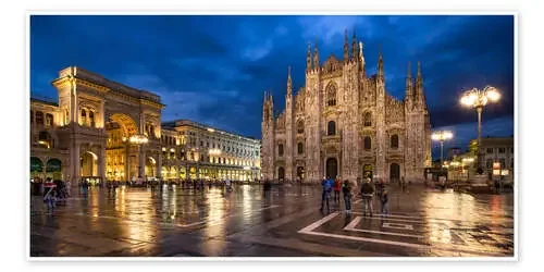 Cathedral Square and Cathedral of Milan at night, Milan, Italy de Jan Christopher Becke