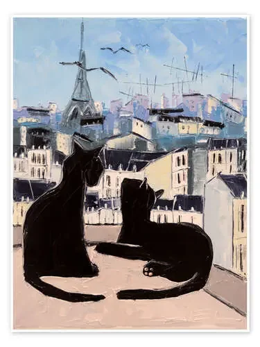 Cats and doves over Paris de JIEL