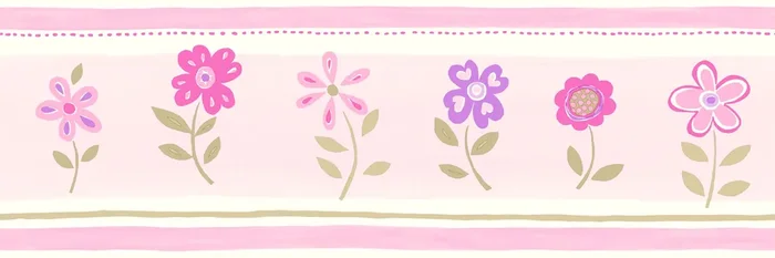 cenefa autoadhesiva flores rosa claro de ESTAhome – 170001