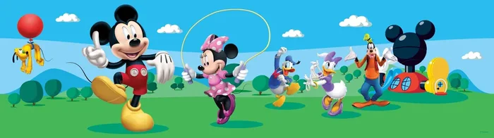 cenefa autoadhesiva Mickey Mouse verde y azul de Disney – 600029