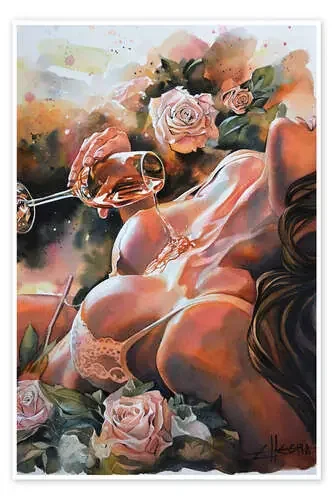 Champagne and roses de EllectraArt