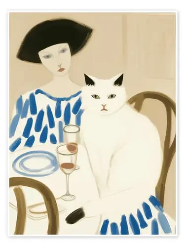 Champagne breakfast with cat de Frank Daske