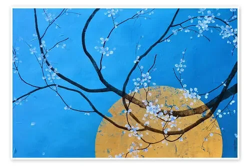 Cherry branch and golden sun de Sophie Duplain