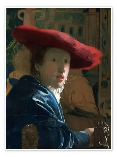 Chica con sombrero rojo de Jan Vermeer Master Collection