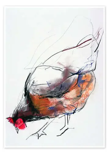 Chicken during feeding de Mark Adlington Bridgeman Images