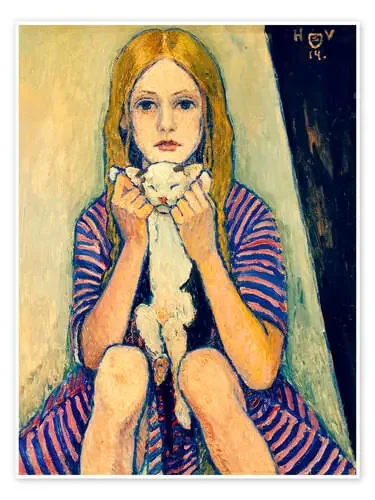 Child with cat de Heinrich Vogeler akg-images