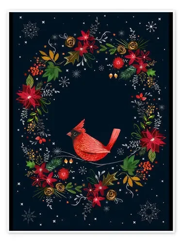 Christmas Red Cardinal de Victoria Nelson Advocate Art