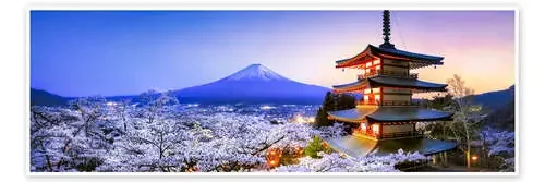 Chureito pagoda with Mount Fuji in spring, Fujiyoshida, Japan de Jan Christopher Becke