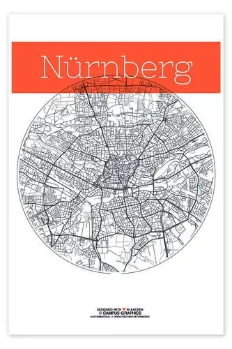 Círculo de mapa de nuremberg de campus graphics