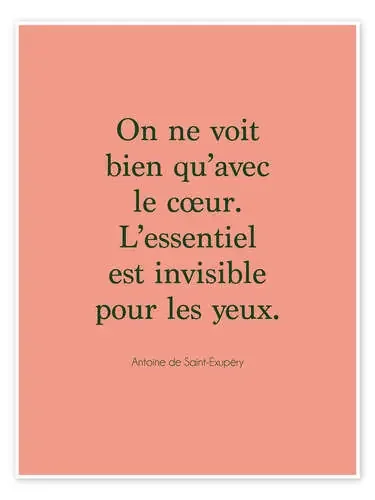 Citation d’Exupéry – On ne voit bien qu’avec le cœur II de Typobox Editors Choice