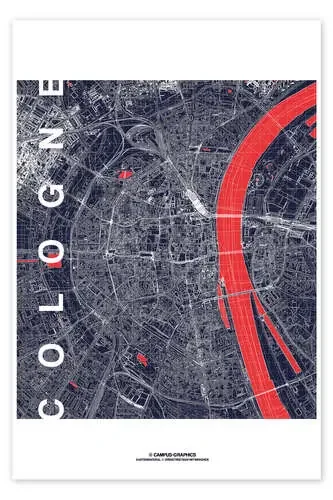 Ciudad de Colonia, Mapa en mitad de la noche de campus graphics