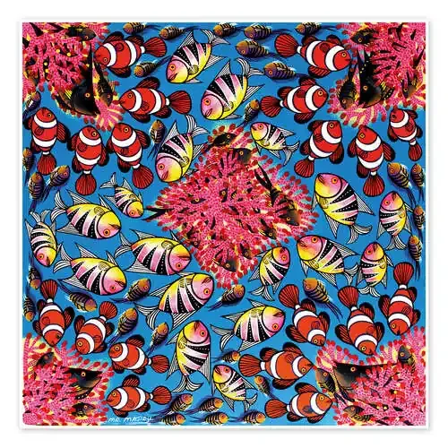 Clown fish school on coral reef de Majidu Tanzania Art & Licensing