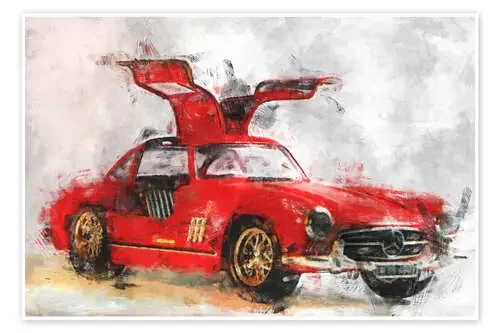 Coche antiguo en rojo de LoRo-Art