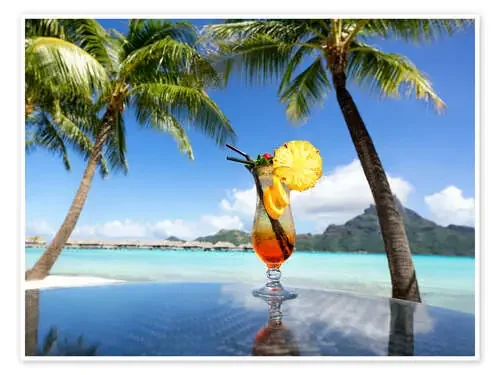 Cocktail on the beach in Bora Bora, French Polynesia de Jan Christopher Becke