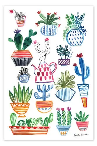 Collage de cactus I de Farida Zaman Wild Apple Graphics