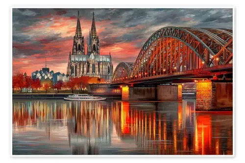 Cologne – Hohenzollern Bridge in the evening light de Thomas Klee