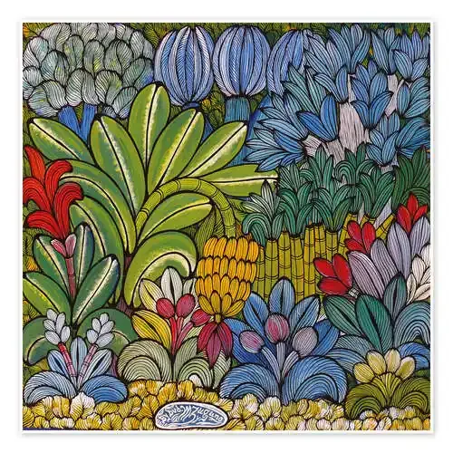 Colored flowers de Mzuguno Tanzania Art & Licensing