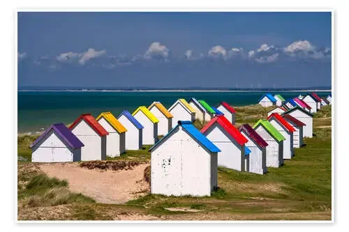 Colorful beach houses in Normandy de Achim Thomae